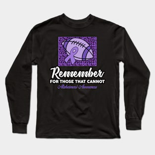 Remember Those That Cannot Alzheimer's Awareness Leopard Football Long Sleeve T-Shirt